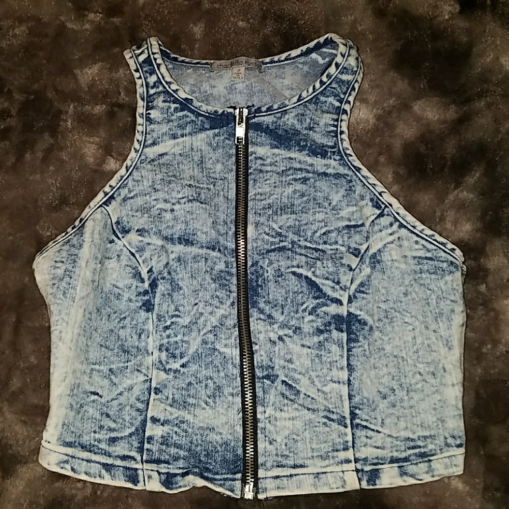 Jean zip crop too